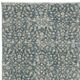 Vintage Handmade Turkish Blue Wool Accent Rug with Floral Design for Home and Office Decor