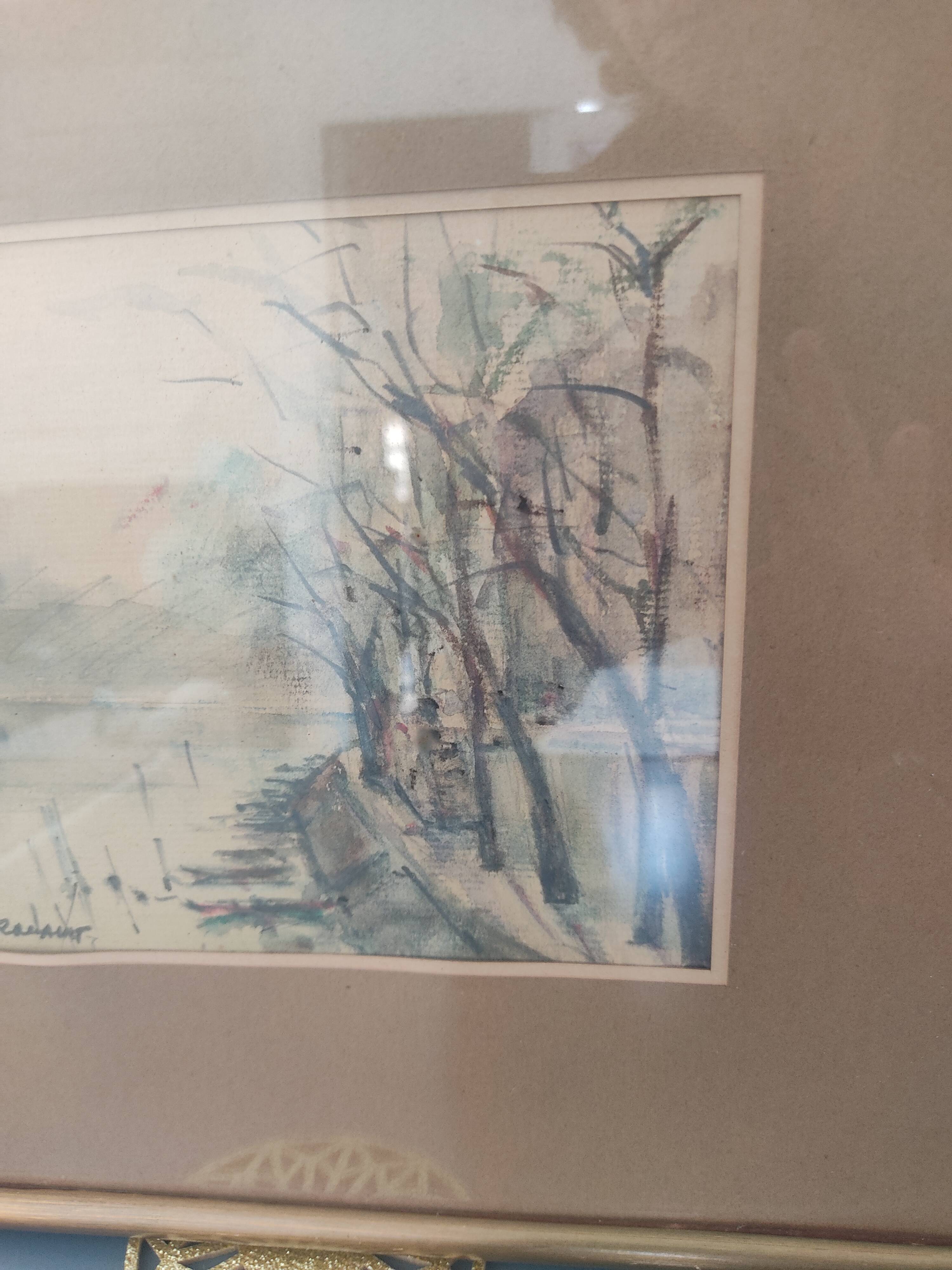 Ancienne aquarelle la seine de georges rouault