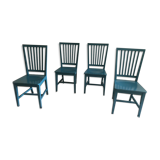 Chaises en bois bleu