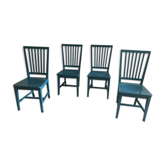 Blue wooden chairs
