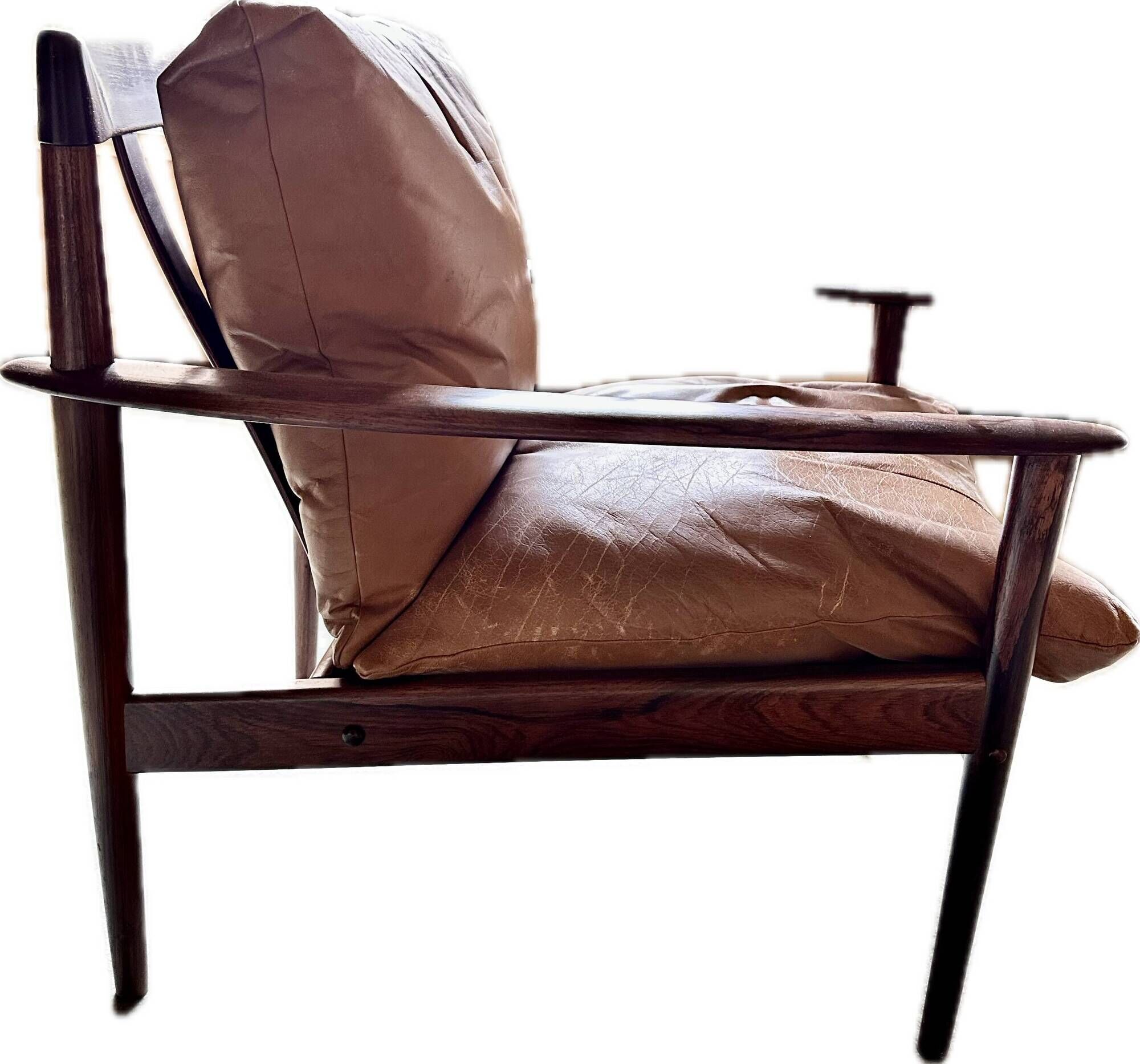 Grete Jalk leather armchair for Poul Jeppesen "PJ56"