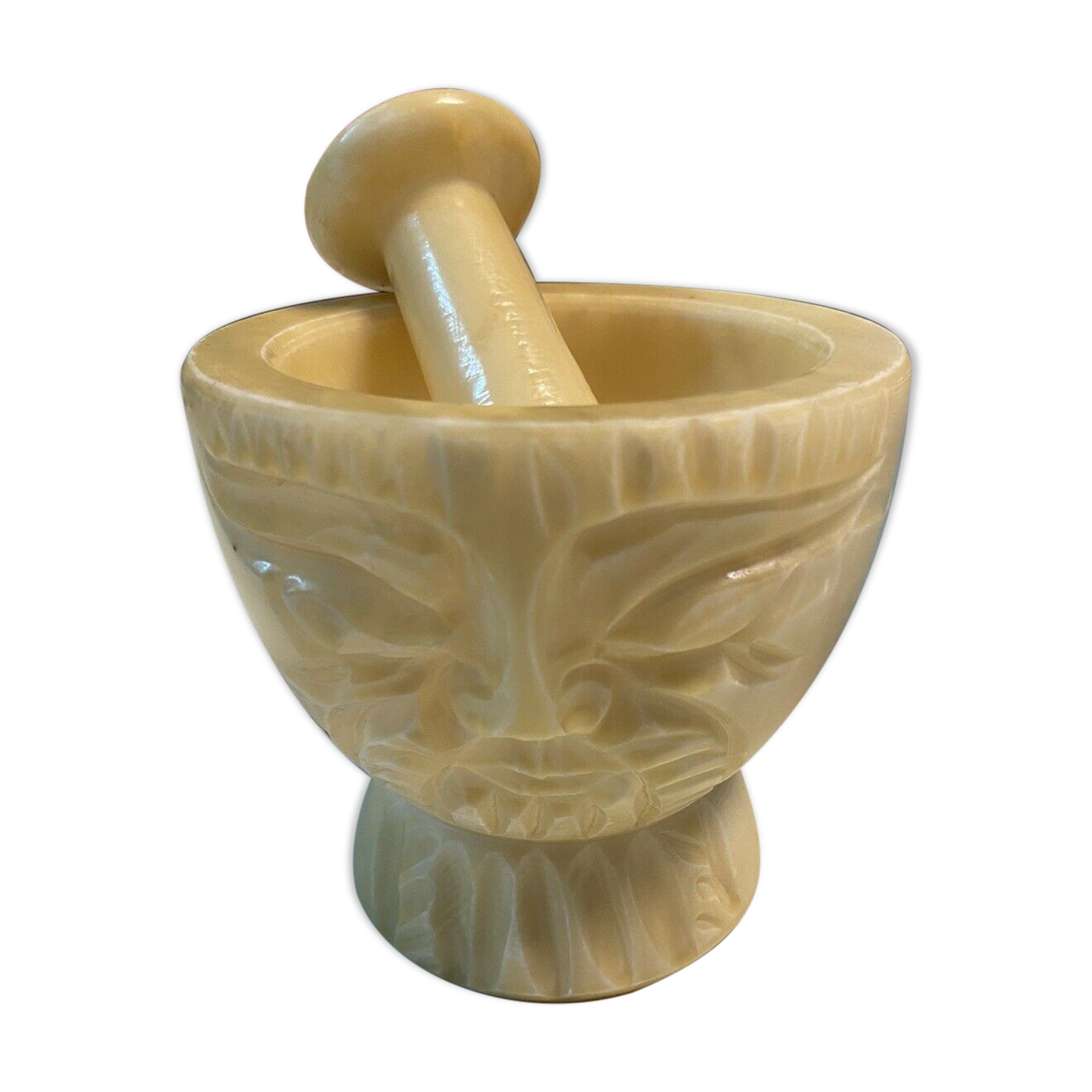 Mortar with alabaster pestle