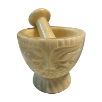 Mortar with alabaster pestle