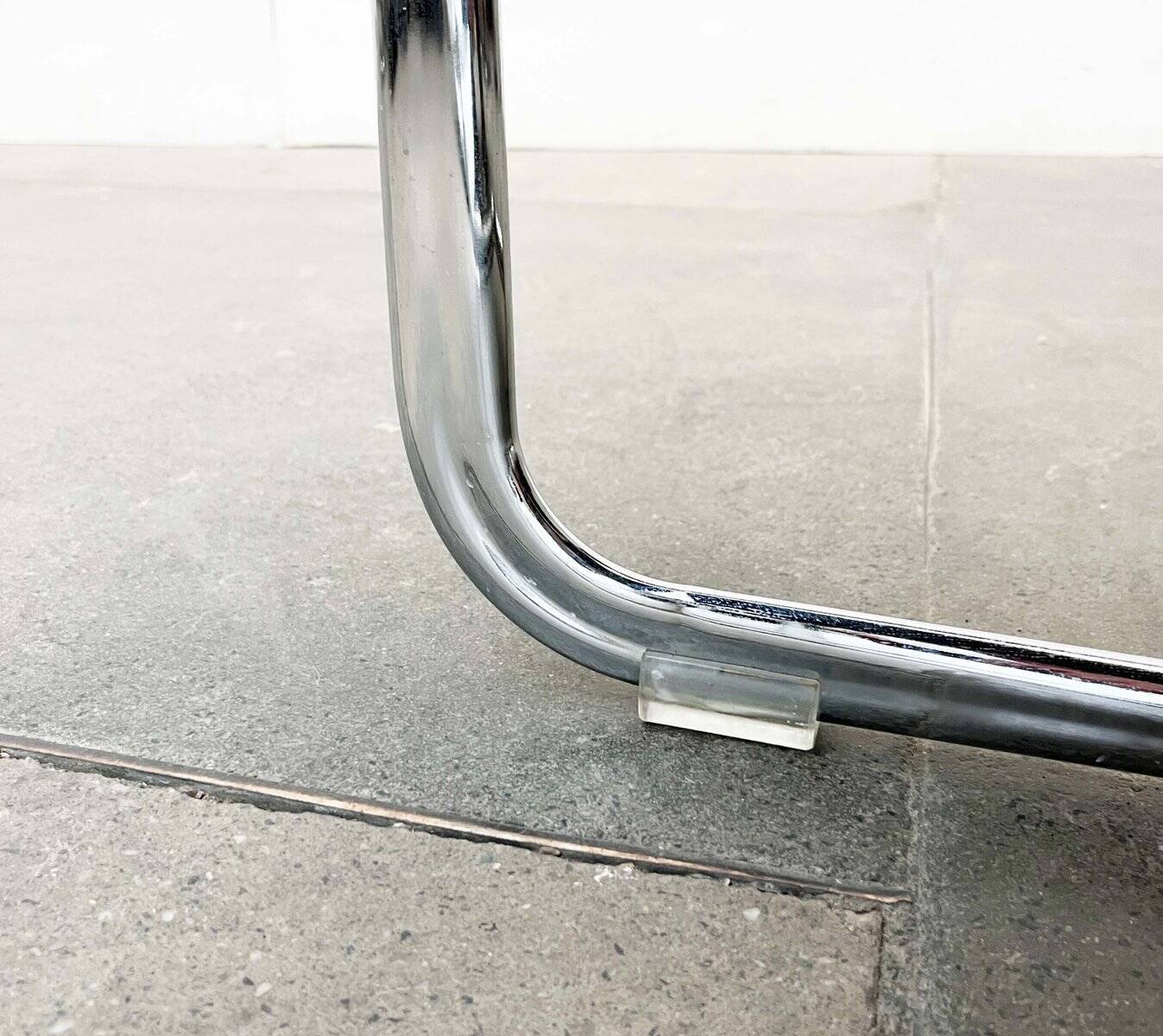 Grey German cantilever chairs B25 with leather cushions from Tecta, set of 4.