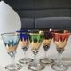 Lot 5 Glasses Digestif/Liqueur. Flamed decoration. Murano 1950