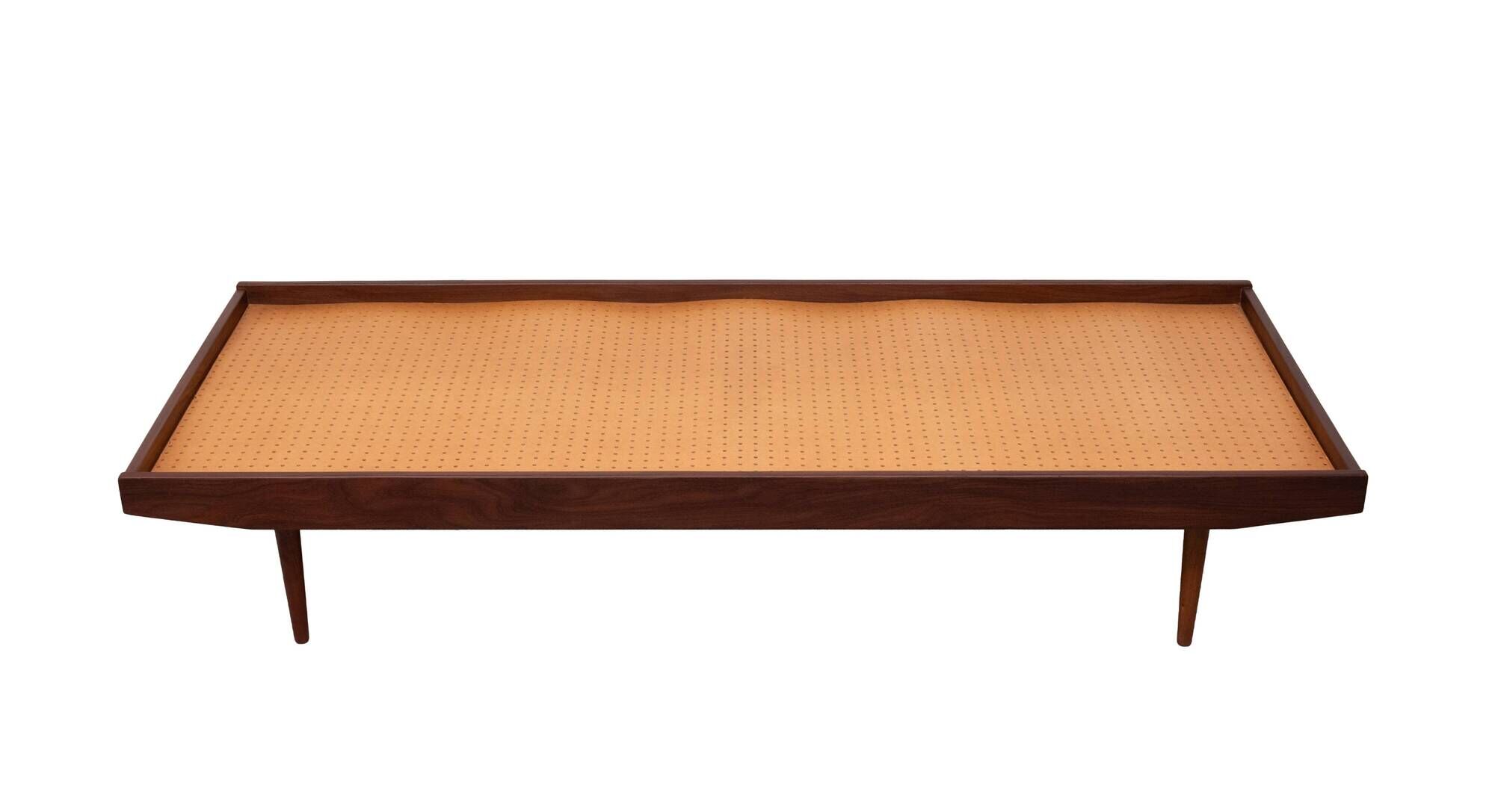 Mid-Century Modern Solid Teak Daybed with Tapered Legs, 1950s