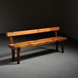 Banc en pin massif par Christian Durupt, circa 1960