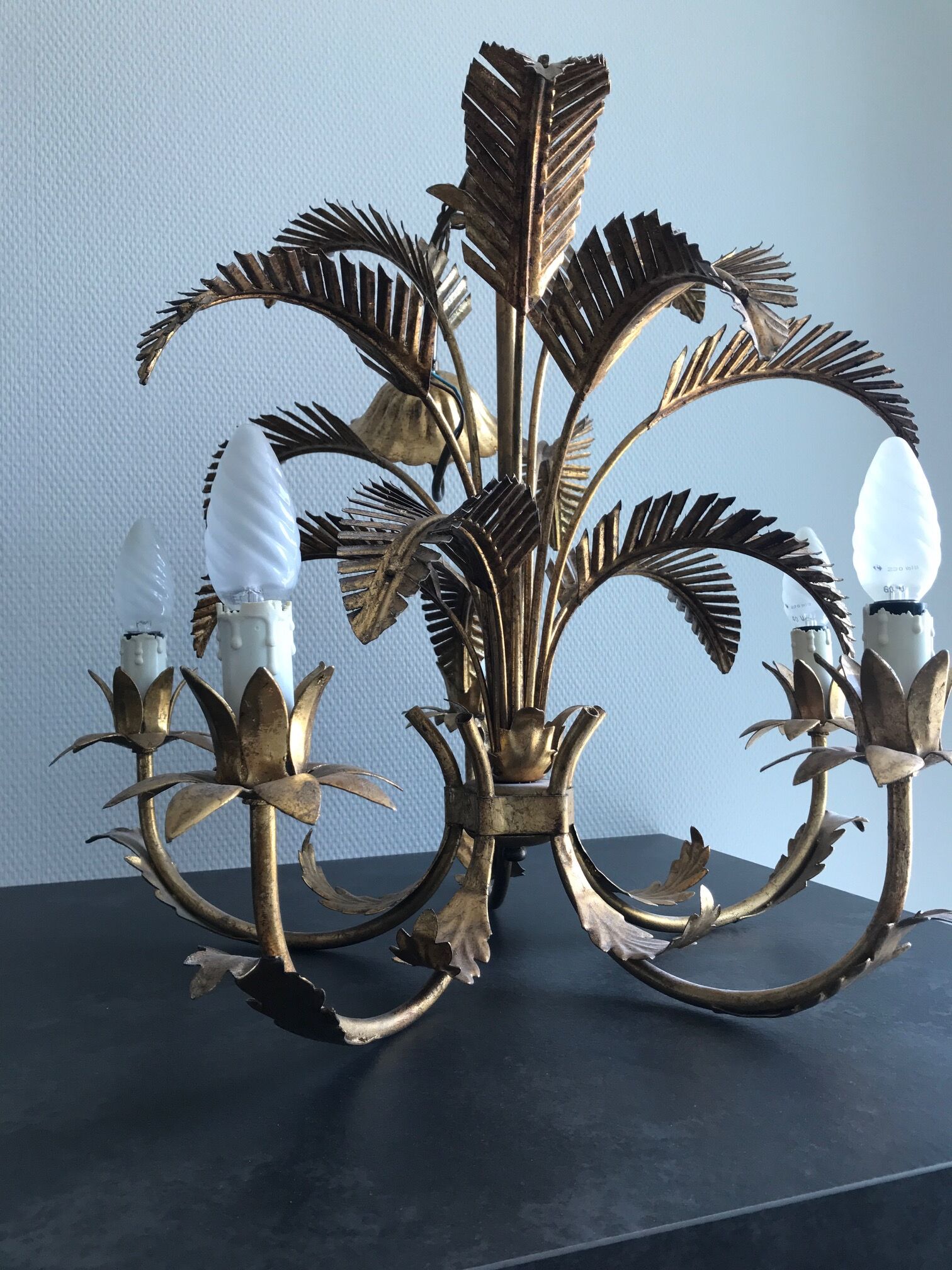 Palm leaf chandelier 1970