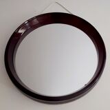round mirror in smoked plexiglass 70s