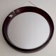 round mirror in smoked plexiglass 70s
