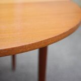 Scandinavian design wooden table, dining room table with integrated extension