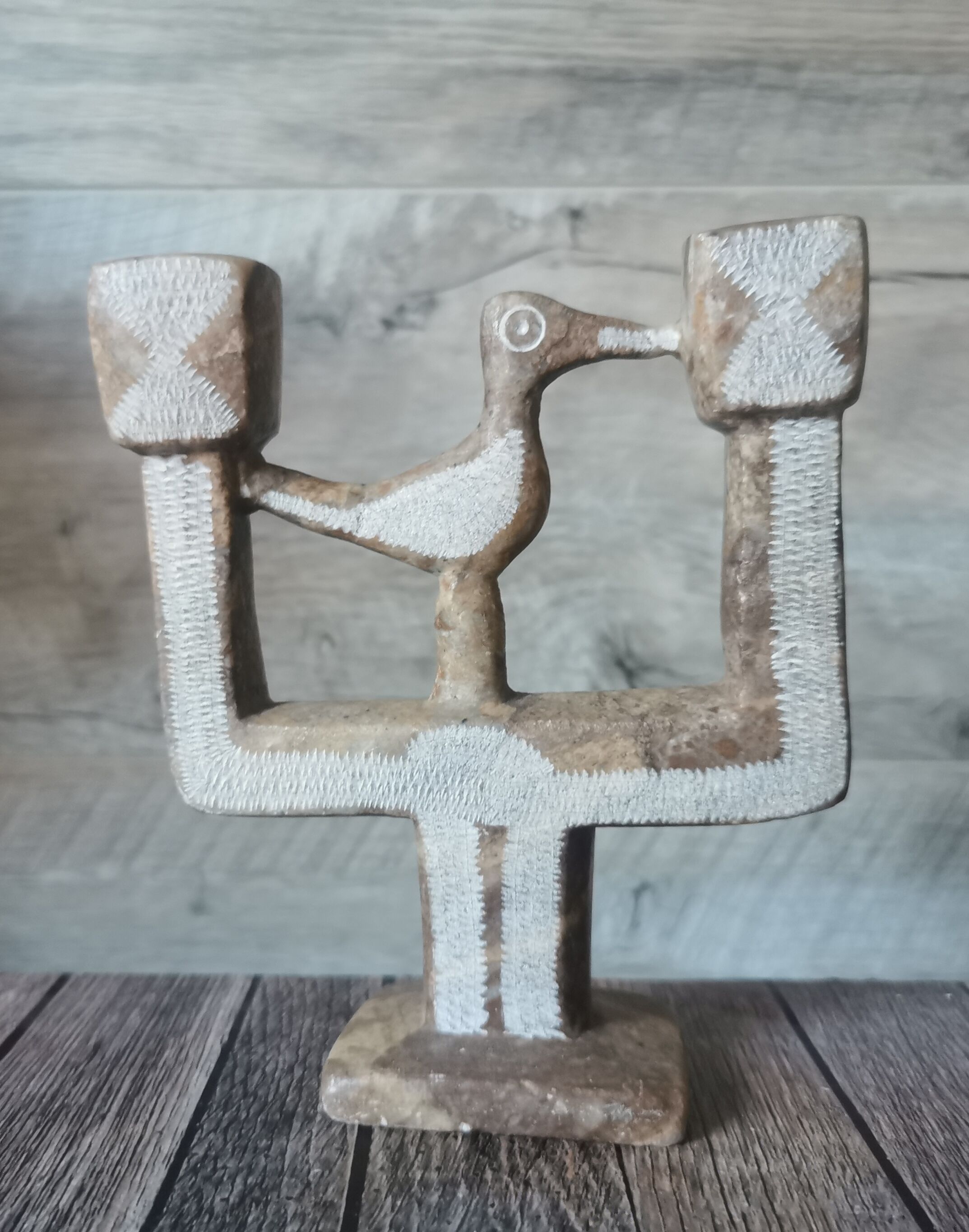 Ethnic stone candle holder