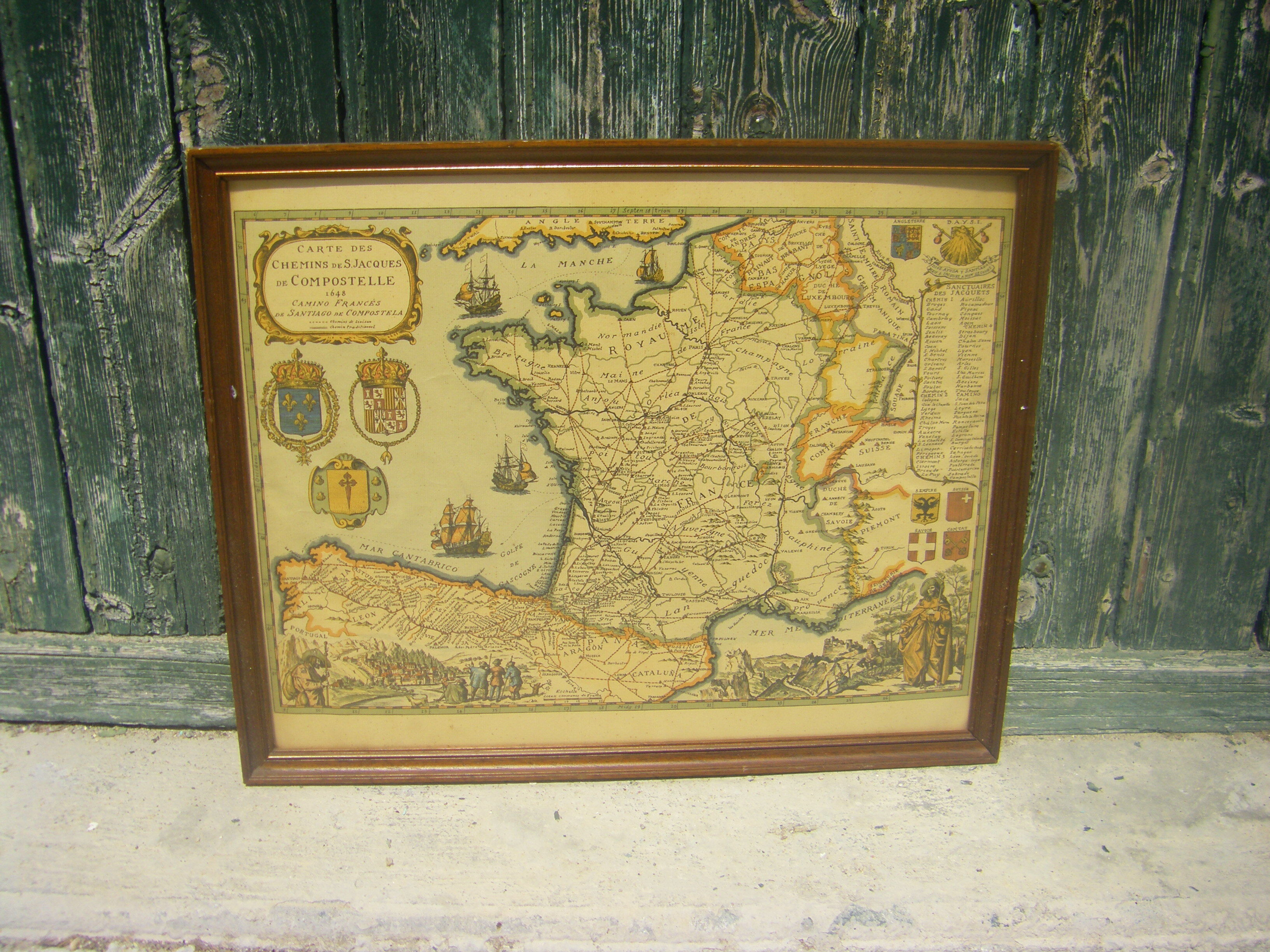 Carte des chemins de st Jacques de Compostelle