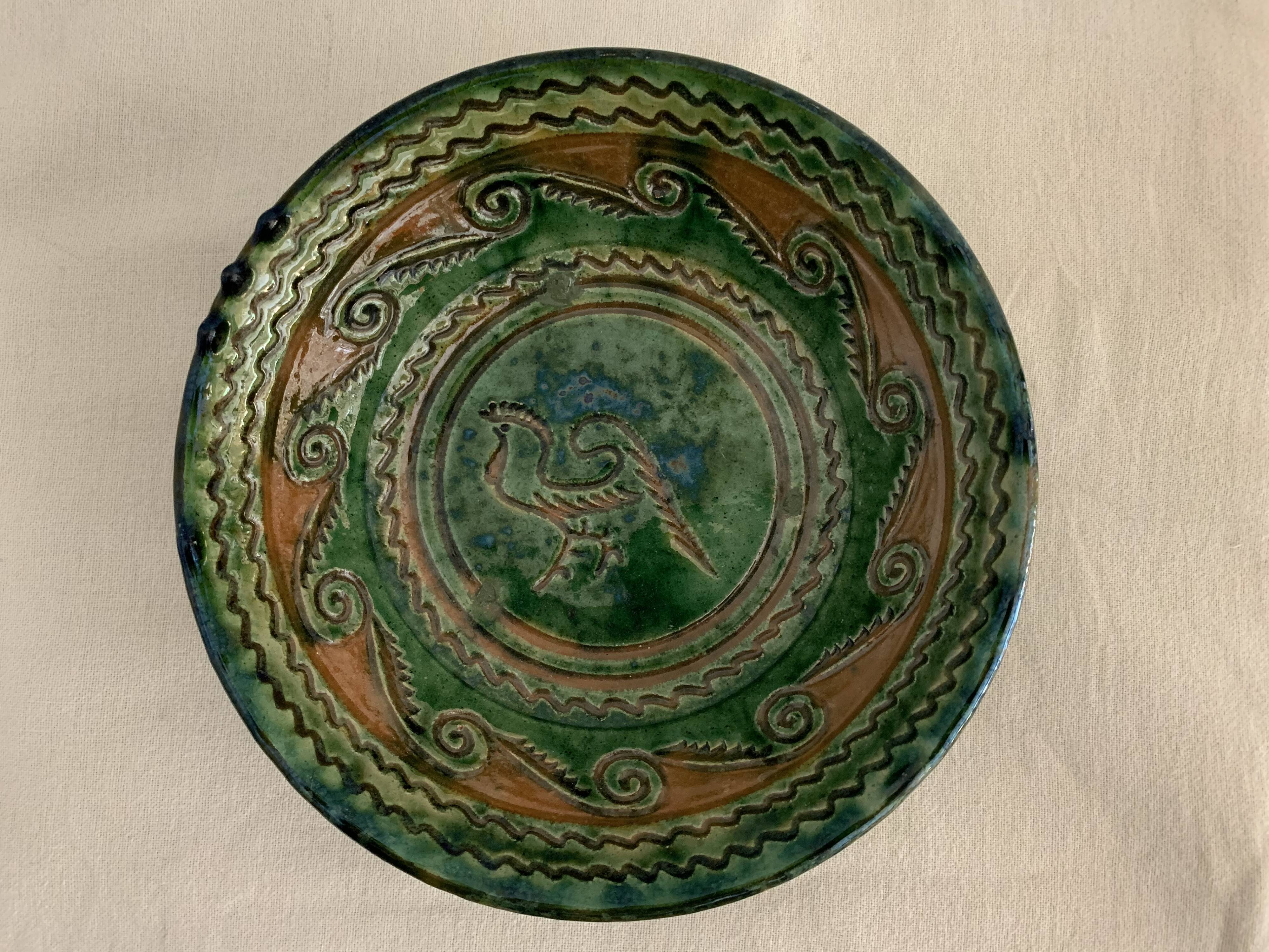 Tito Ubeda Spanish green ceramic fruit cup