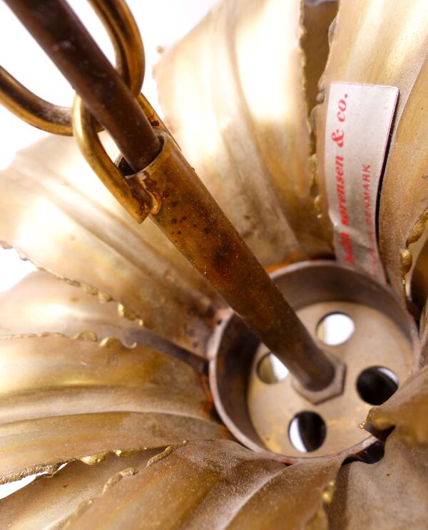 Suspension brutaliste en laiton Svend Aage Holm Sørensen 1960