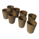 Set of 8 cups in glazed stoneware vintage Digoin 1970
