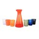 Colourful set of glasses and carafe, Scherzer Bavaria, 1980s, made in Germa