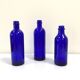 Cobalt Blue Glass Bottle/Vase Trio