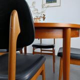 Series of 6 vintage chairs Stella imitation leather and wood