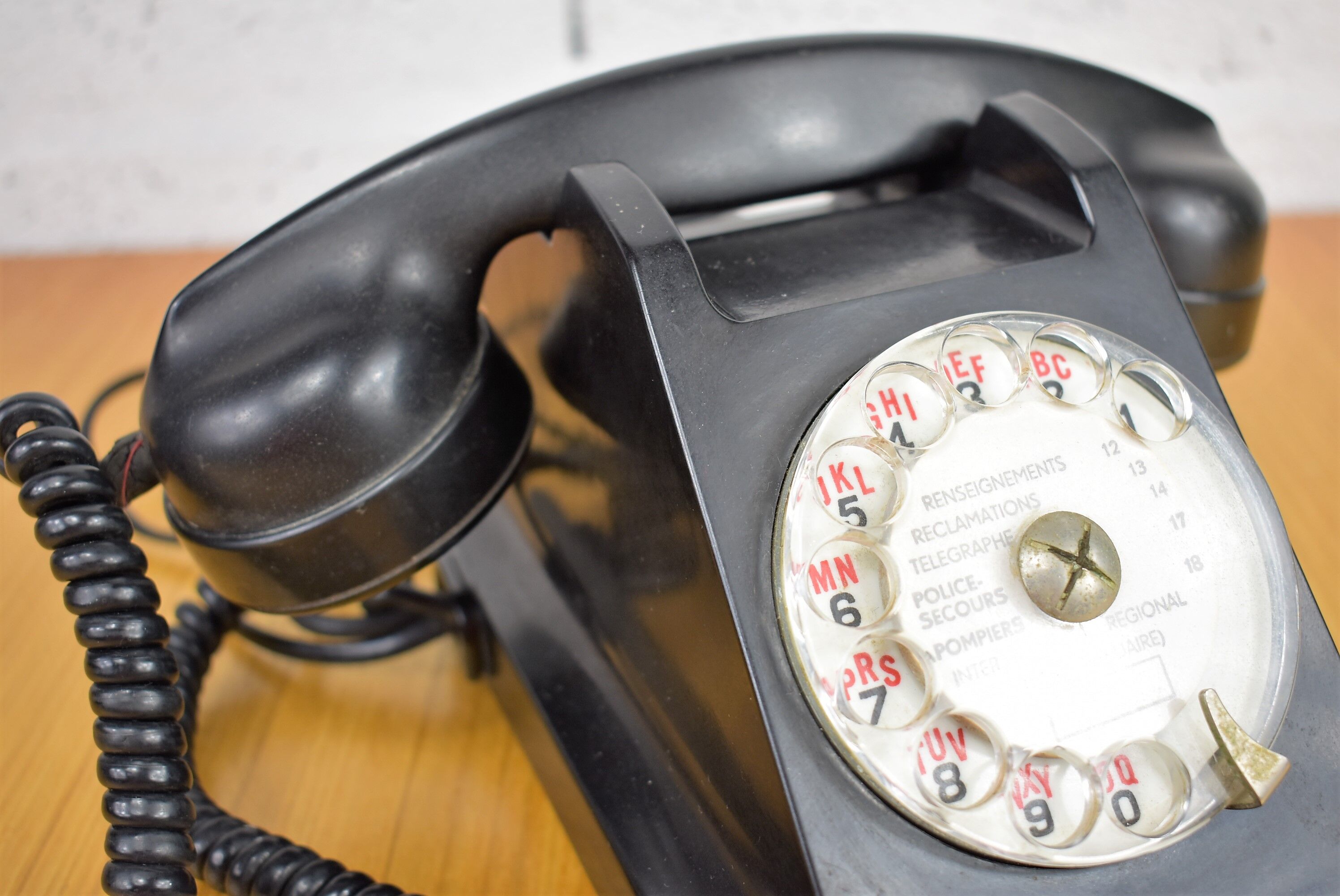 Old black Bakelite phone