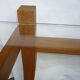 Wooden coffee table with glass tray 70s/80s