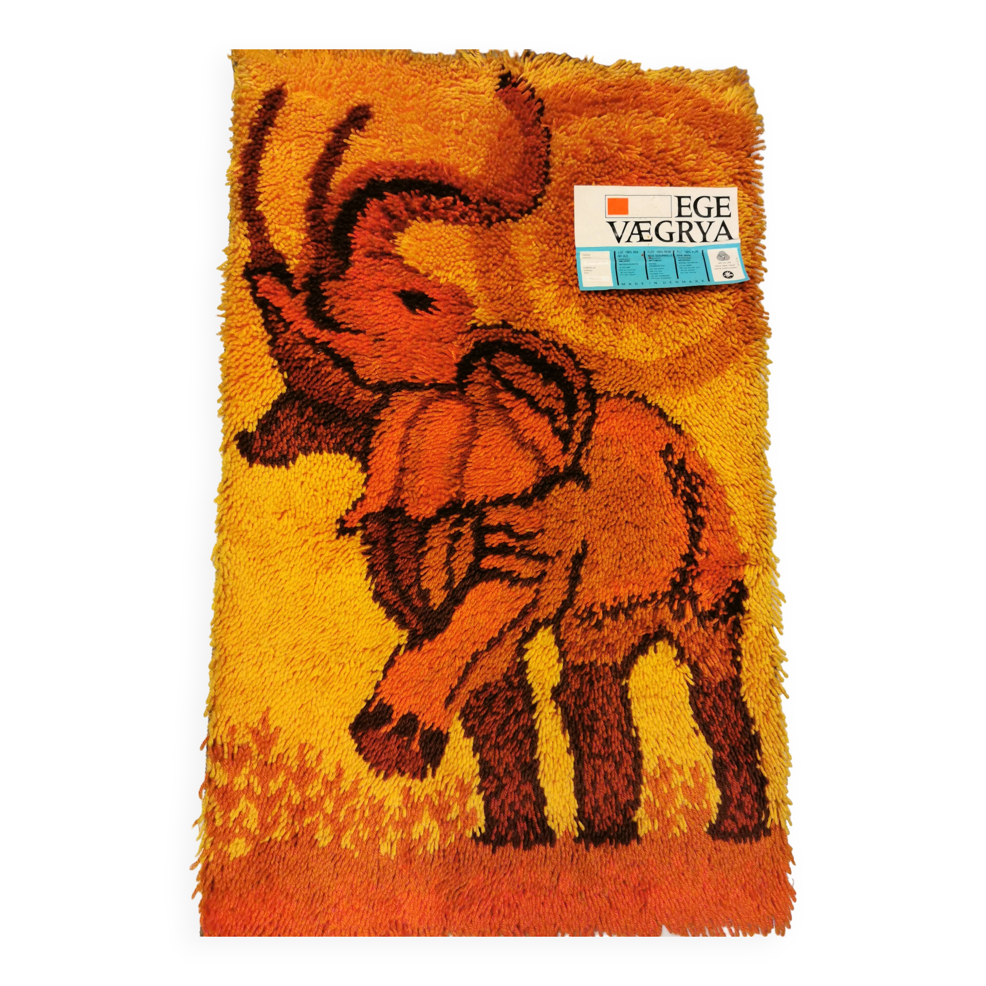 Tapis rya scandinave des années 1970, produit par ege rya.
