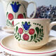 Vintage handmade earthenware coffee service for 5 people