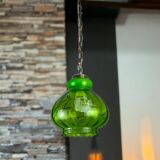 Green glass farmhouse hanging lamp