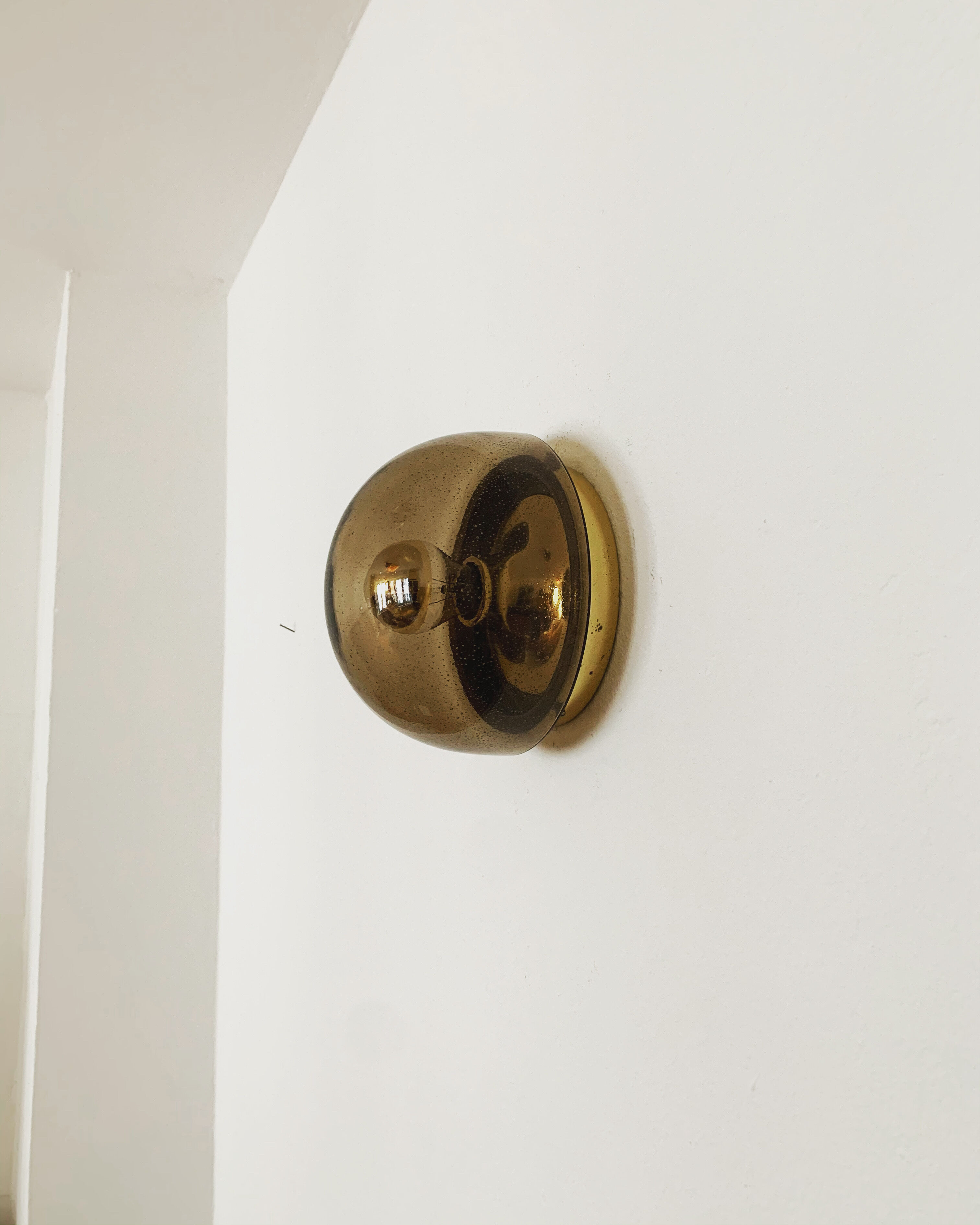 Smoked glass wall lamp or flush light by Glashütte Limburg