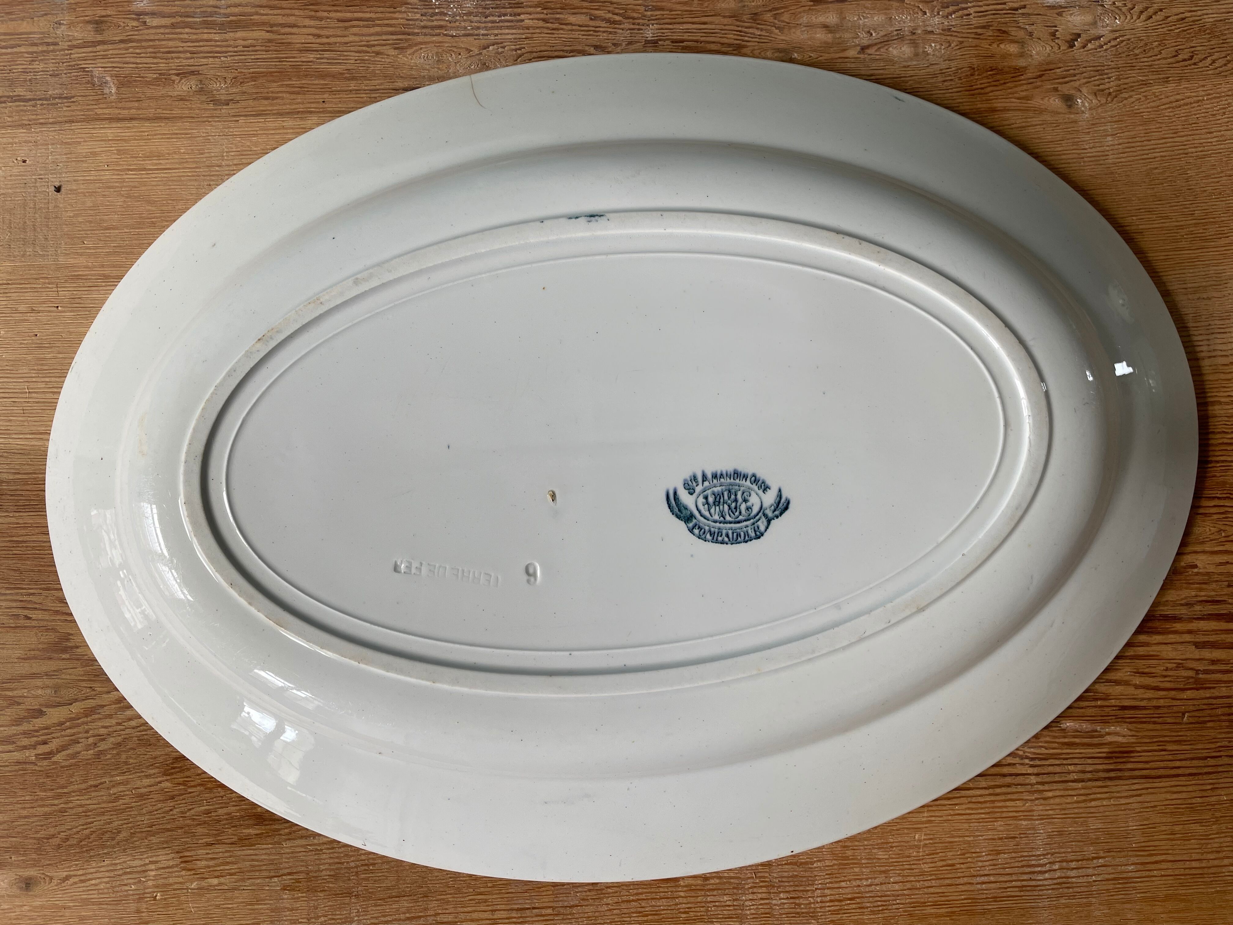 Oval hollow dish Terre de Fer Sté Amandinoise, collection "Pompadour"