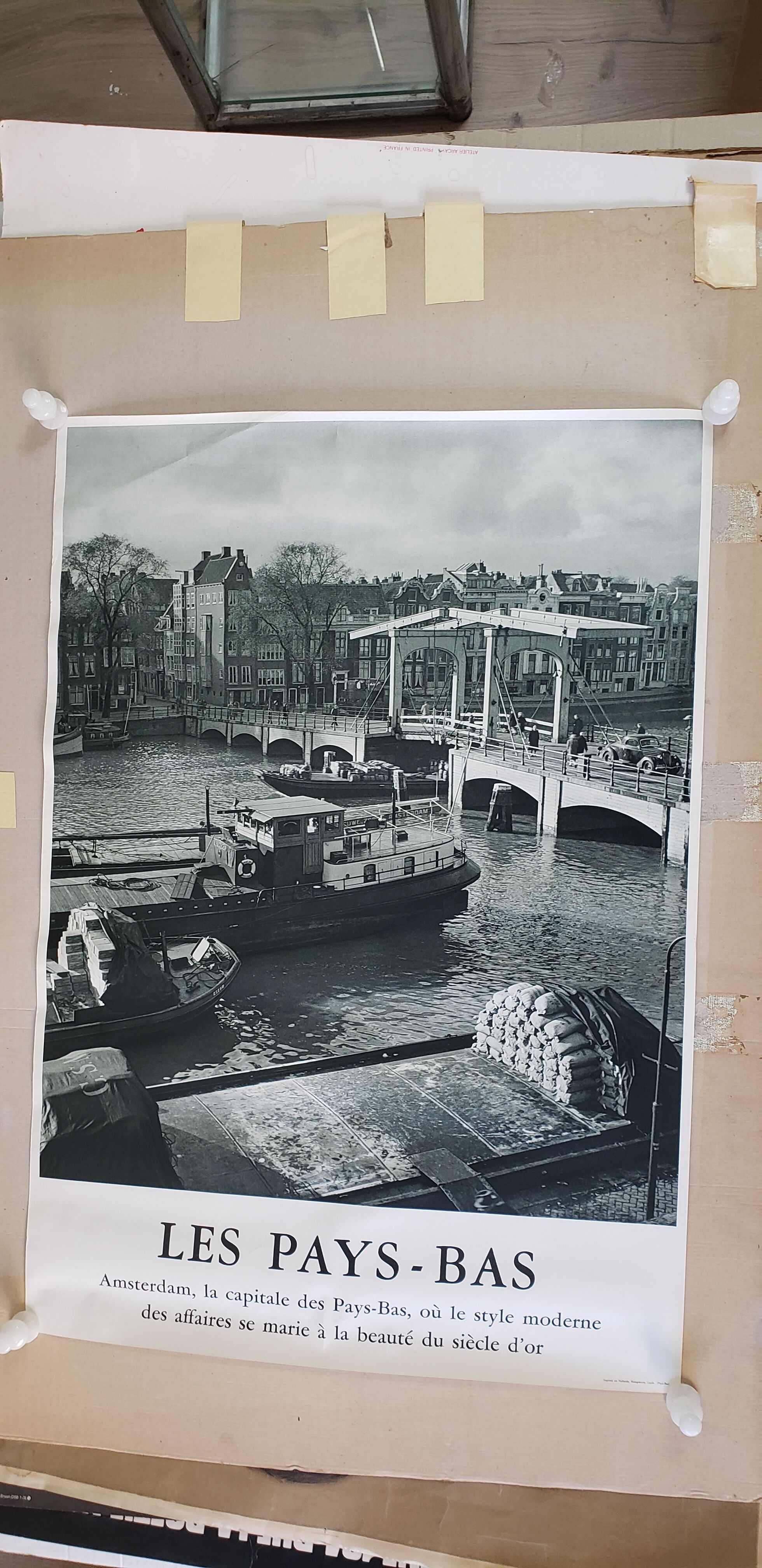 Vintage 50s tourism poster amsterdam