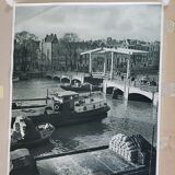 Vintage 50s tourism poster amsterdam