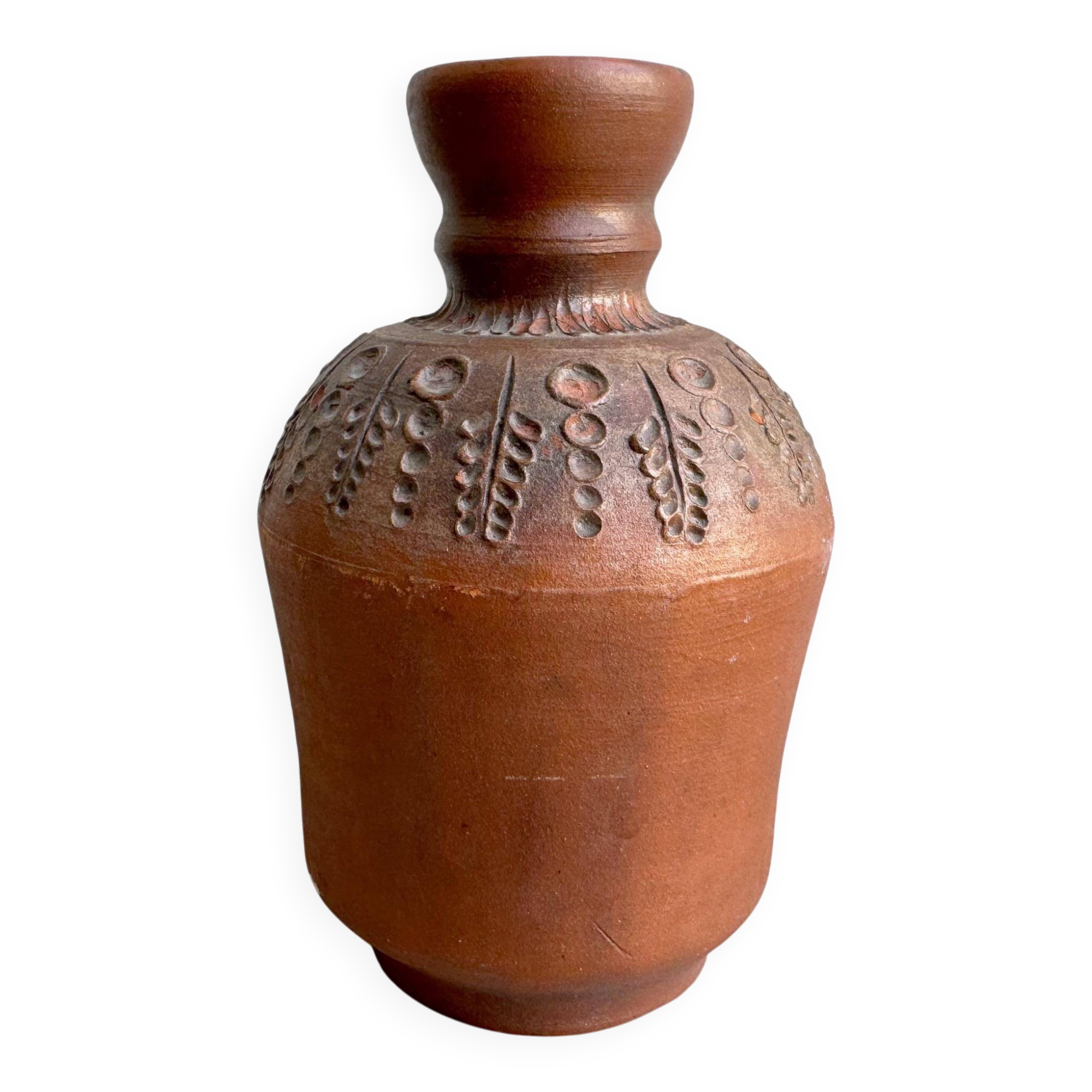 Vintage terracotta pottery ceramic vase