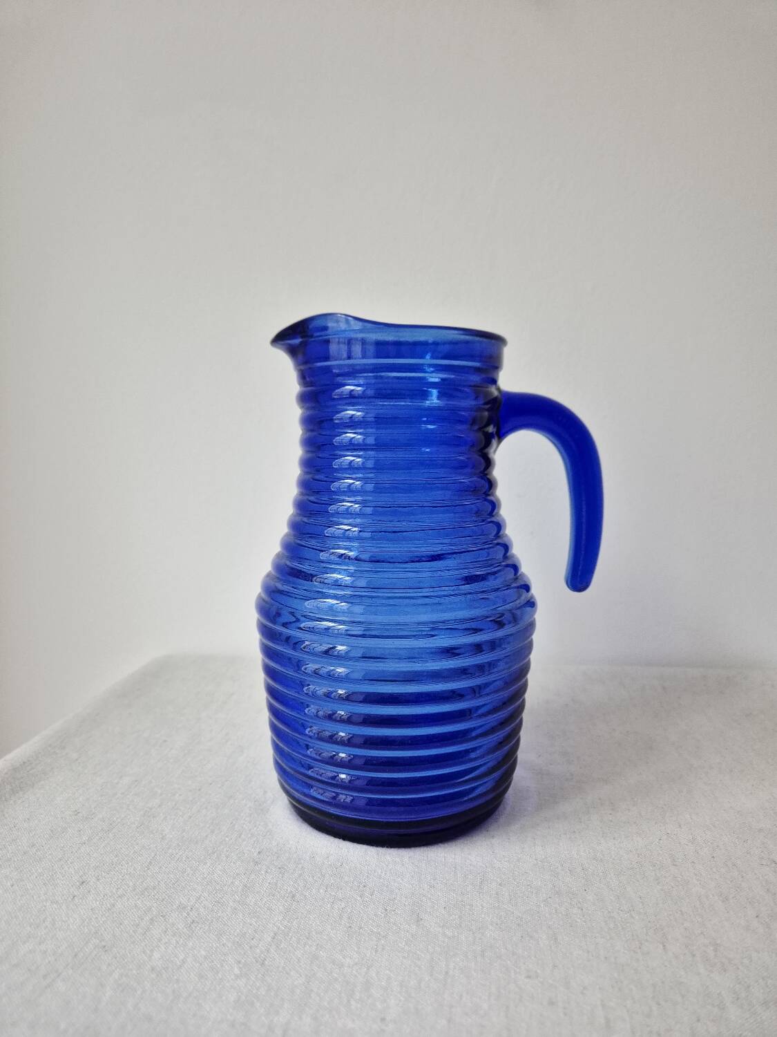 Vintage cobalt blue glass carafe/pitcher '1970s - Cisper