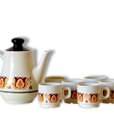 Service à café Jet Nomar 70's en porcelaine à feu
