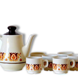 Jet Nomar 70's coffee set porcelain to fire