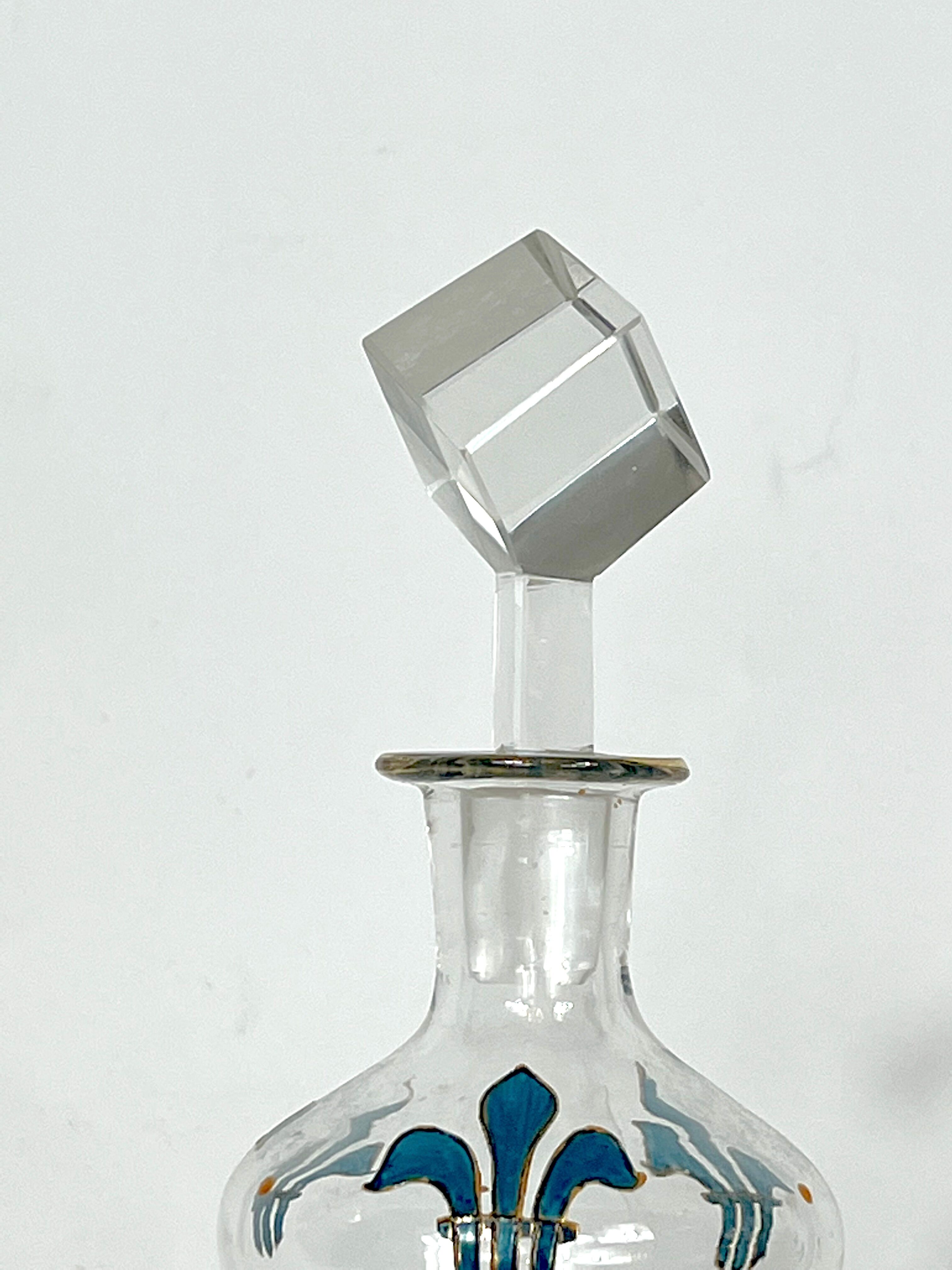 Italian Art Nouveau glass liquor set from 1920s