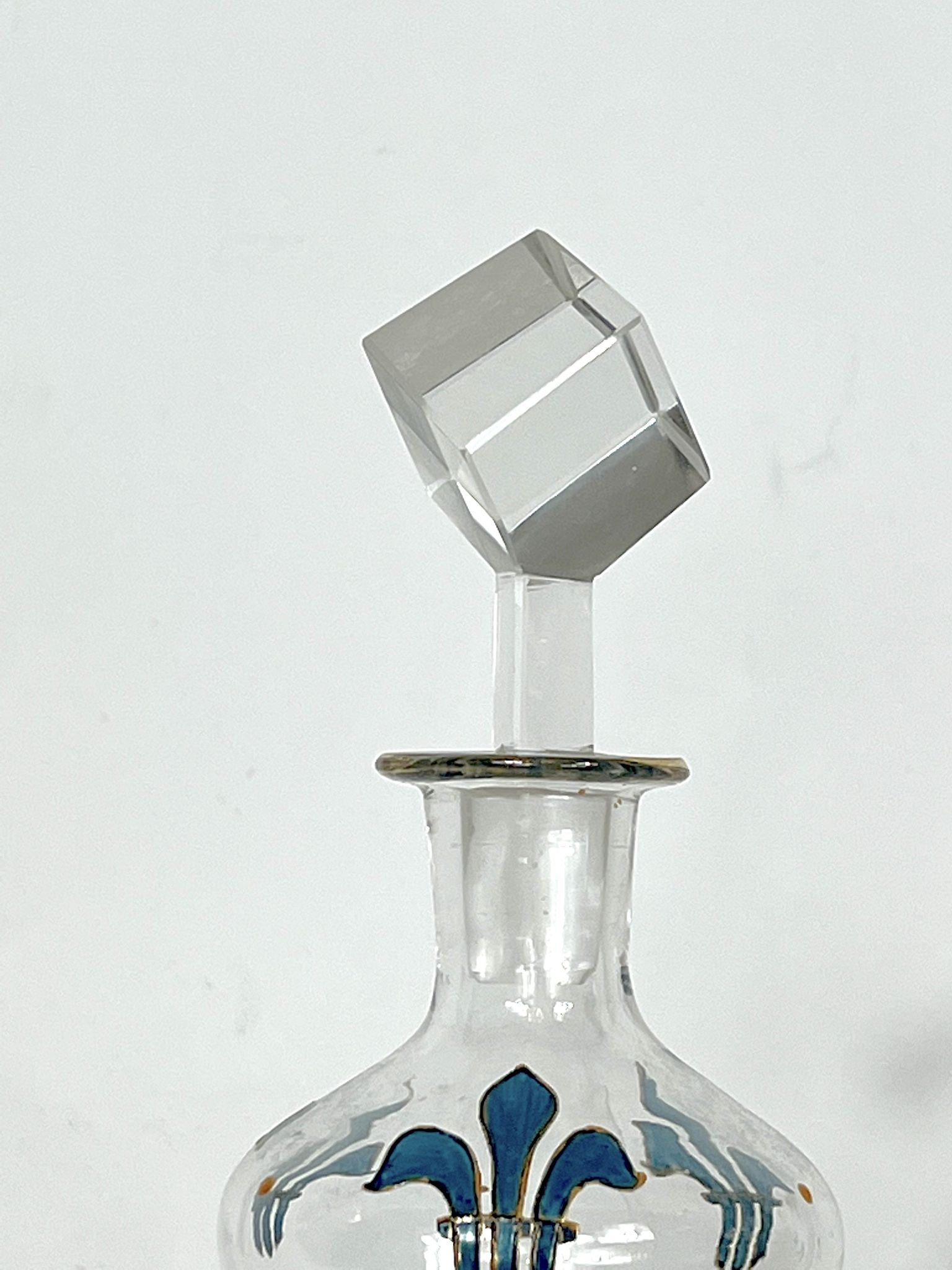 Italian Art Nouveau glass liquor set from 1920s