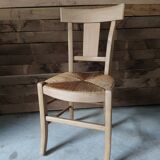 Set of 6 rustic straw chairs