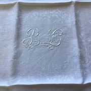 Set of 12 19th century white napkins marked “BL”
