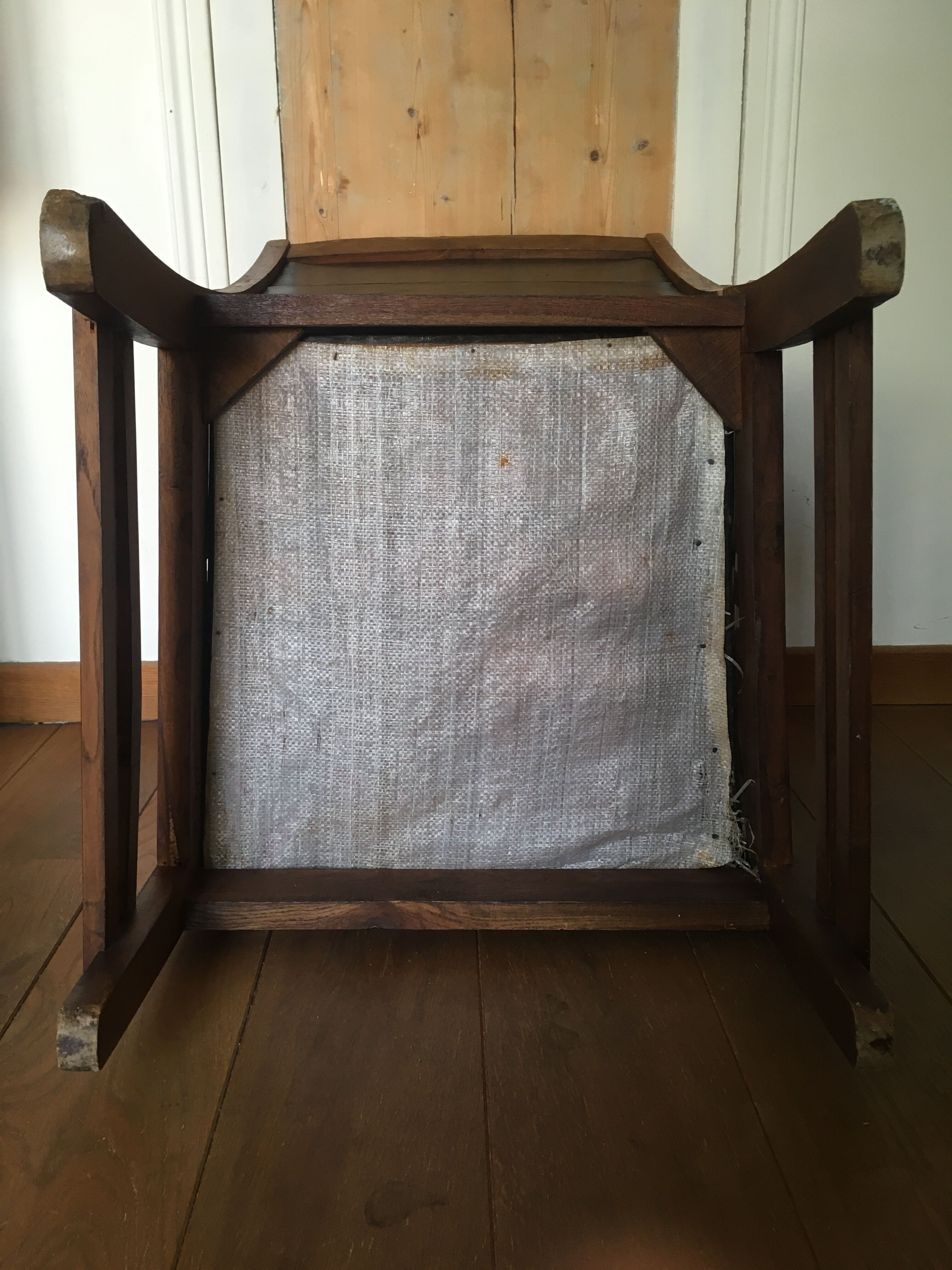 Leather and wood armchair 50