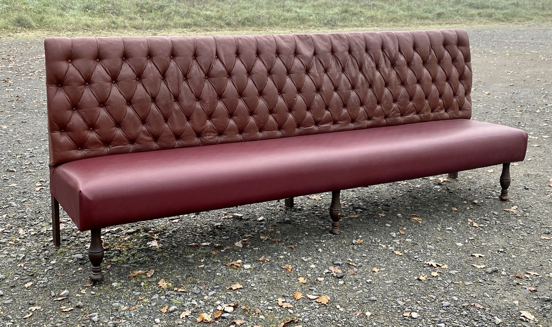 1930s bistro bench in faux leather