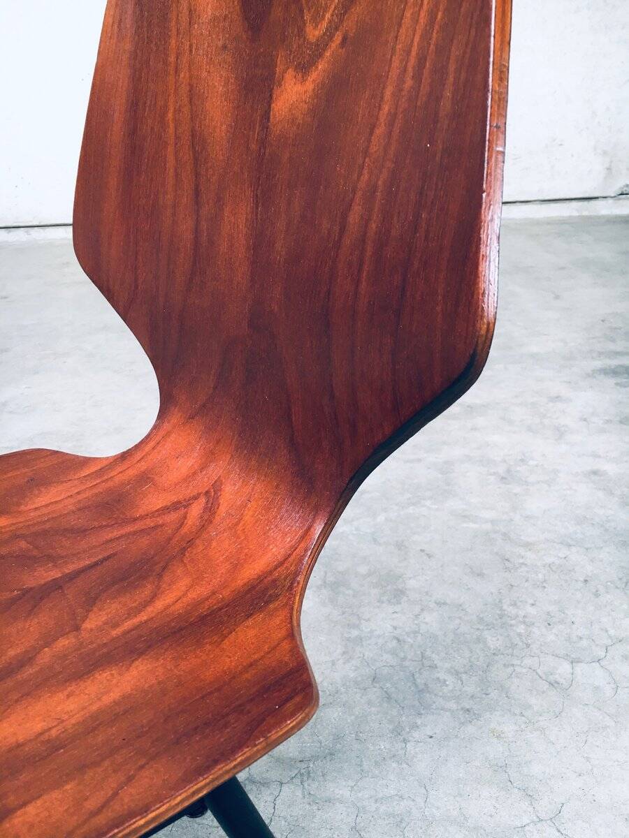 Mid-Century Modern Plywood Side Chairs attributed to Carlo Ratti for Legni Curvati, Italy, 1950s, Set of 3