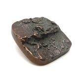 Mid Century Solid Abstract Brutalist Bronze front Door Handle with key hole