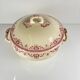 Ironstone soup tureen Creil & Montereau, "Admiral" model, red, 19th century.