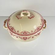 Ironstone soup tureen Creil & Montereau, "Admiral" model, red, 19th century.