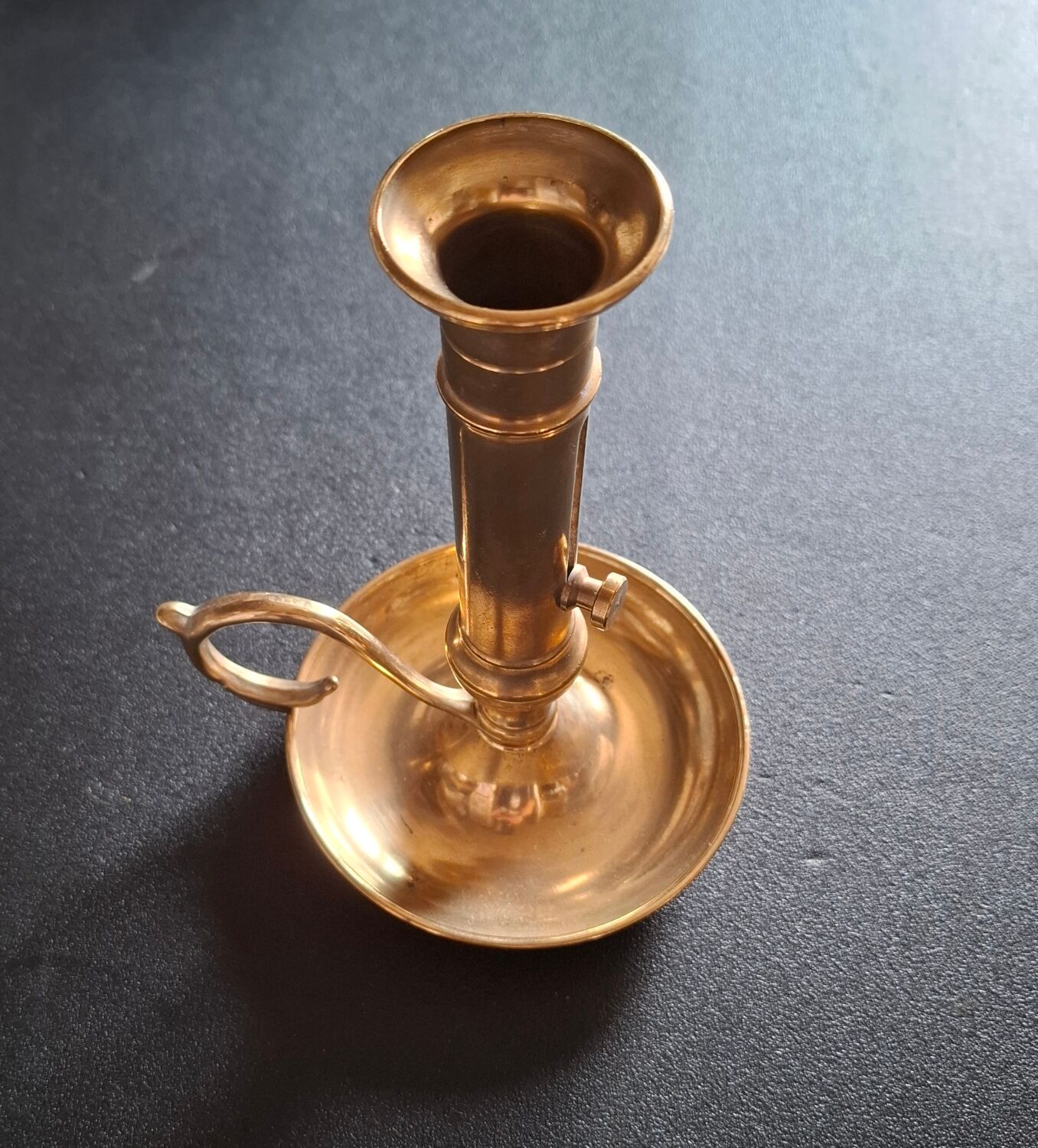 Vintage candlestick in solid bronze