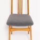 Mid-Century beech wood chair with grey boucle fabric, M. Zielinski, Europe, 1960.