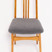 Mid-Century beech wood chair with grey boucle fabric, M. Zielinski, Europe, 1960.