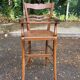 19th century children's high chair in solid wood